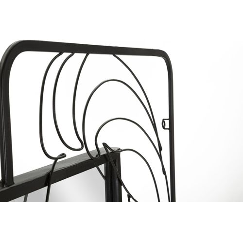 Miroir Mural Moderne Noir 65x85 Cm Visage Féminin Avec Détails Dorés