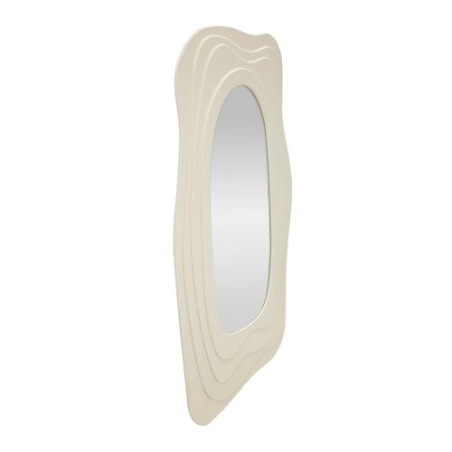 Grand Miroir Mural Blanc 90x165 Cm Aux Formes Sinueuses Modernes