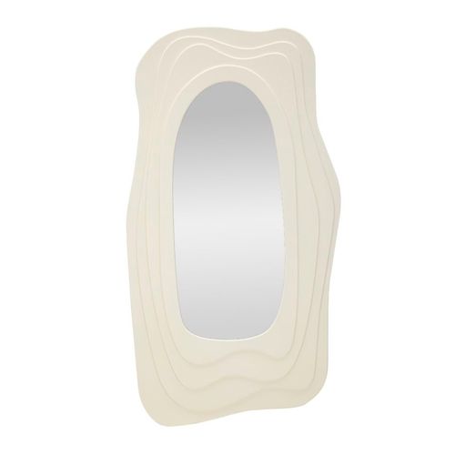 Grand Miroir Mural Blanc 90x165 Cm Aux Formes Sinueuses Modernes
