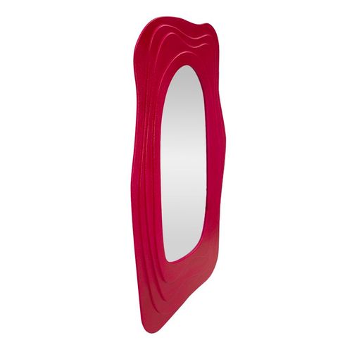Grand Miroir Mural Fuchsia 90x165 Cm Aux Formes Sinueuses Modernes