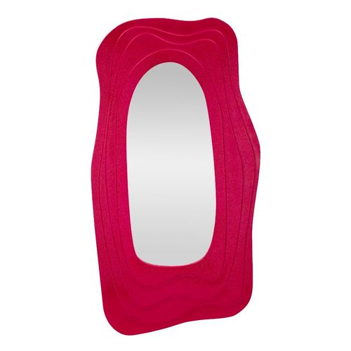 Grand Miroir Mural Fuchsia 90x165 Cm Aux Formes Sinueuses Modernes