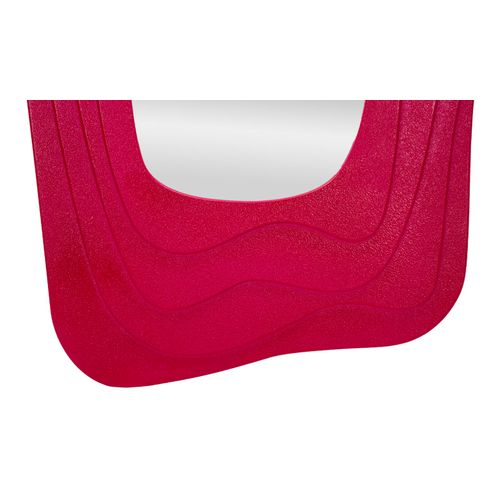 Grand Miroir Mural Fuchsia 90x165 Cm Aux Formes Sinueuses Modernes