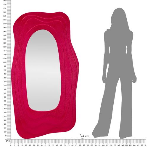 Grand Miroir Mural Fuchsia 90x165 Cm Aux Formes Sinueuses Modernes