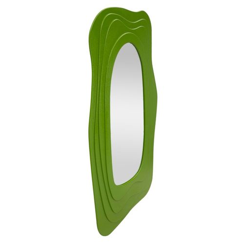 Grand Miroir Mural Vert 90x165 Cm Aux Formes Sinueuses Modernes