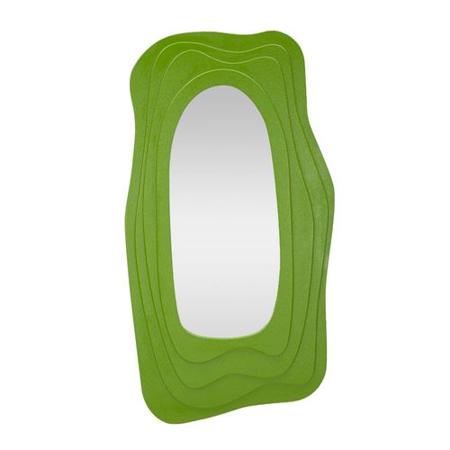 Grand Miroir Mural Vert 90x165 Cm Aux Formes Sinueuses Modernes