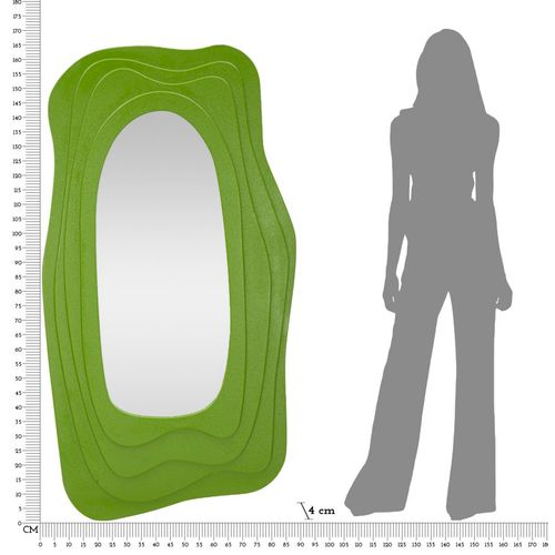 Grand Miroir Mural Vert 90x165 Cm Aux Formes Sinueuses Modernes