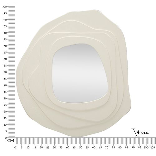 Miroir Mural Blanc 90x97 Cm Design Moderne Aux Formes Sinueuses