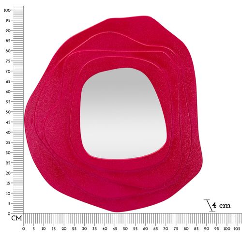 Miroir Mural Fuchsia 90x97 Cm Design Moderne Aux Formes Sinueuses