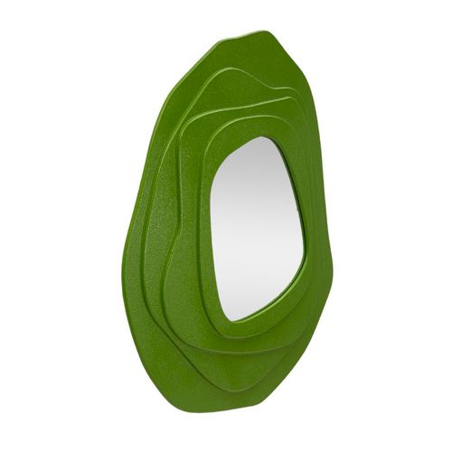 Miroir Mural Vert 90x97 Cm Design Moderne Aux Lignes Sinueuses