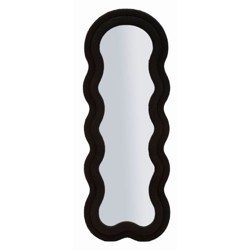 Miroir Mural Noir 60x160 Cm Avec Cadre En Tissu Teddy Moderne