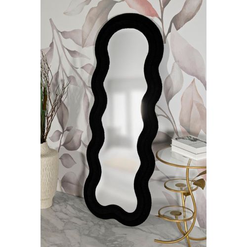 Miroir Mural Noir 60x160 Cm Avec Cadre En Tissu Teddy Moderne