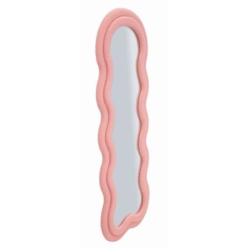 Miroir Mural Rose 60x160 Cm Avec Cadre En Tissu Teddy Élégant