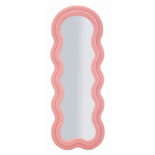 Miroir Mural Rose 60x160 Cm Avec Cadre En Tissu Teddy Élégant