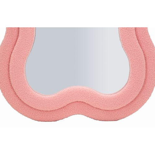Miroir Mural Rose 60x160 Cm Avec Cadre En Tissu Teddy Élégant