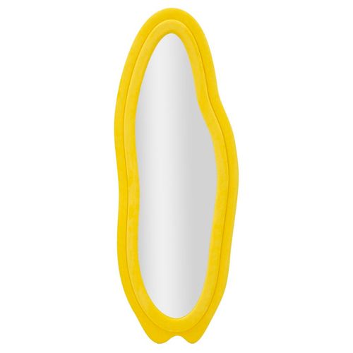 Miroir Mural Jaune 60x160 Cm Avec Cadre En Velours Raffiné