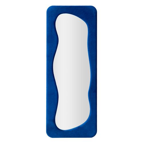 Miroir Mural Bleu Électrique 60x160 Cm Avec Cadre En Velours Chic