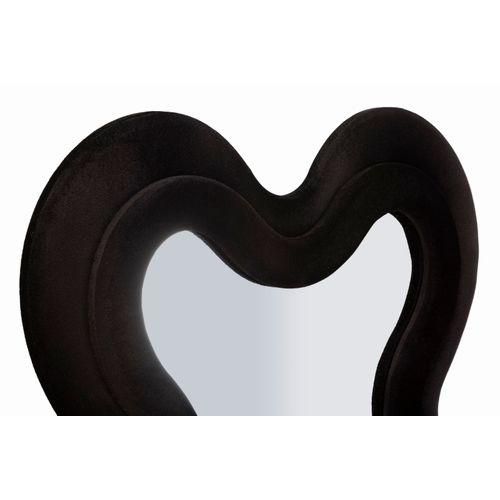 Miroir Mural Noir 58x160 Cm Avec Cadre Ondulé Moderne