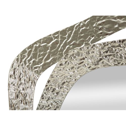 Miroir Mural Argenté 66x75 Cm En Métal Design Arrondi