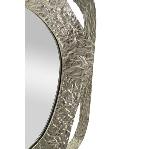 Miroir Mural Argenté 66x75 Cm En Métal Design Arrondi