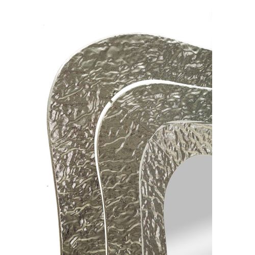 Miroir Mural Carré Argenté 74x79 Cm Design Moderne En Métal