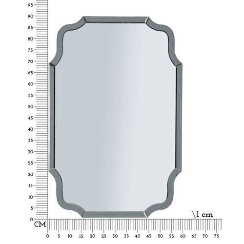 Miroir Mural Gris 60x90 Cm Rectangulaire Avec Cadre Raffiné Et Style Moderne