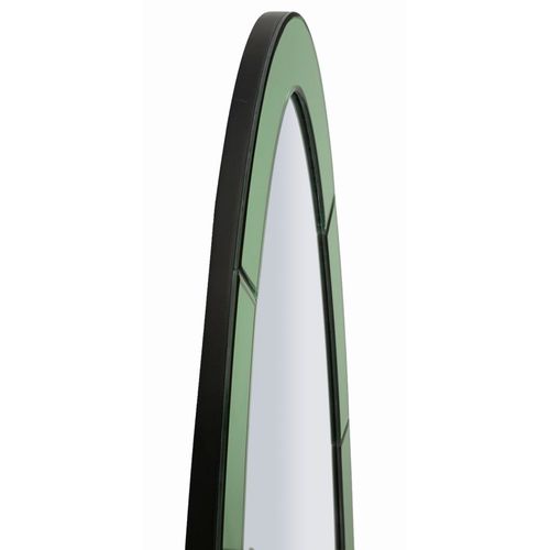 Miroir Mural Vert Ovale 55x150 Cm Avec Cadre Fin En Verre Moderne Et Raffiné