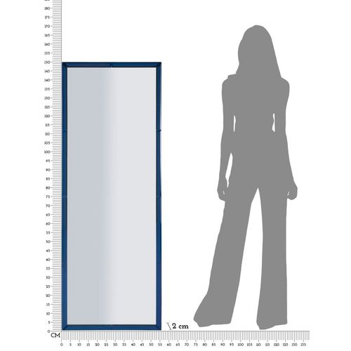 Miroir Mural Bleu Rectangulaire 55x150 Cm Au Cadre Fin Moderne Et Design Élégant