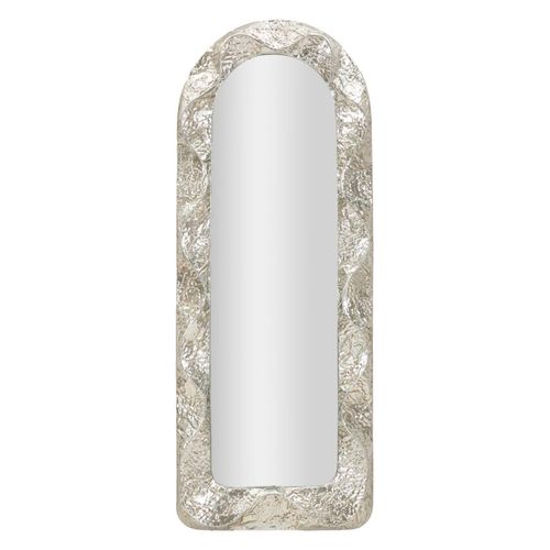 Miroir Mural Argenté Martelé 61x160 Cm Design Vertical Élégant