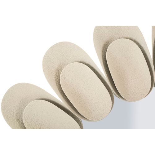 Miroir Mural Rond Ø85 Cm Avec Cadre Effet Pierre Crème Naturel