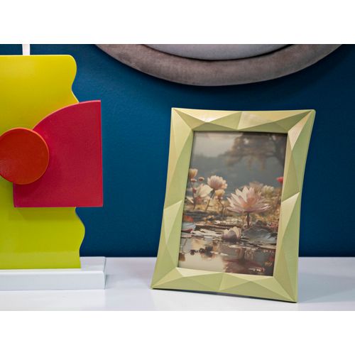 Cadre Photo Moderne En Résine Verte 21,5x2,5x25,8 Cm Format 15x20