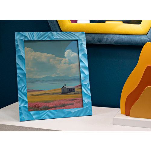 Cadre Photo Moderne En Résine Bleu Clair 25x2x30 Cm Format 20x25