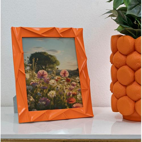 Cadre Photo Rectangulaire Moderne En Résine Orange 25,8x2x31 Cm