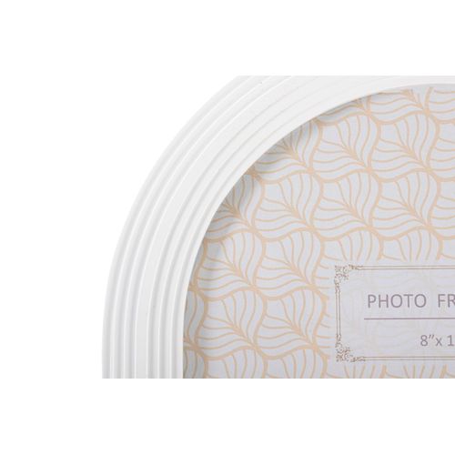 Cadre Photo Ovale Moderne En Résine Blanche 25x2x30 Cm Pour Photo 20x25 Cm