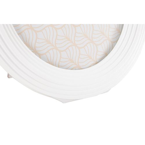 Cadre Photo Ovale Moderne En Résine Blanche 20x2x25 Cm Pour Photo 15x20 Cm