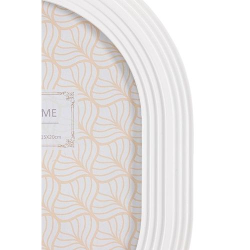 Cadre Photo Ovale Moderne En Résine Blanche 20x2x25 Cm Pour Photo 15x20 Cm