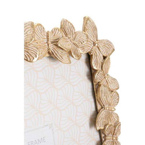 Cadre Photo Doré Rectangulaire En Résine Avec Motif Papillons 27,5x32,5 Cm Pour Photo 20x25 Cm