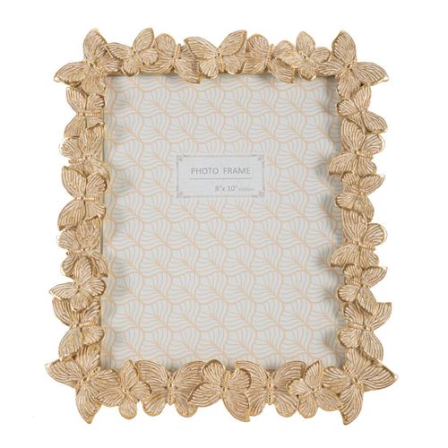Cadre Photo Doré Rectangulaire En Résine Avec Motif Papillons 27,5x32,5 Cm Pour Photo 20x25 Cm
