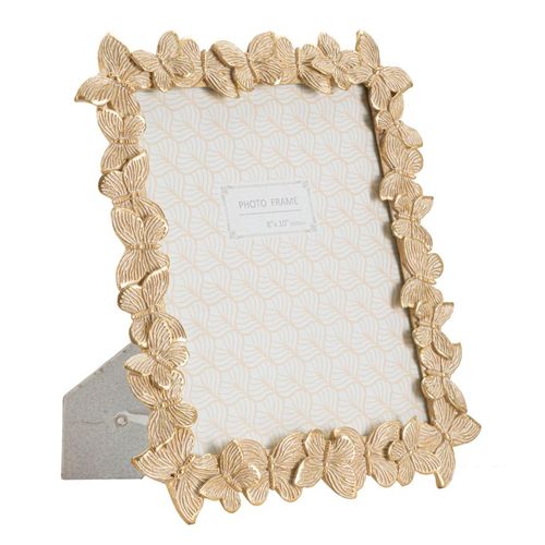 Cadre Photo Doré Rectangulaire En Résine Avec Motif Papillons 27,5x32,5 Cm Pour Photo 20x25 Cm