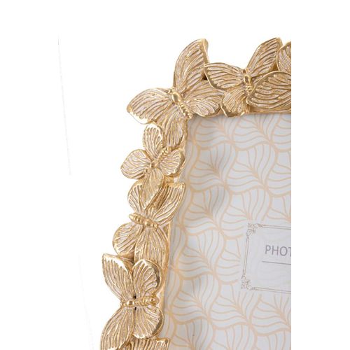 Cadre Photo Rectangulaire Doré En Résine Avec Papillons 22,3x27,8 Cm Pour Photo 15x20 Cm