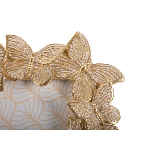 Cadre Photo Rectangulaire Doré En Résine Avec Papillons 22,3x27,8 Cm Pour Photo 15x20 Cm