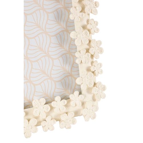 Cadre Photo Crème Décor Fleurs En Résine 20x25 Cm Format 15x20 Cm