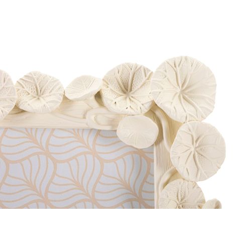 Cadre Photo Crème Décor Lotus En Résine 20,8x25,9 Cm Format 15x20 Cm