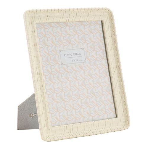 Cadre Photo Style Bambou Crème En Résine 26x31 Cm Format 20x25 Cm