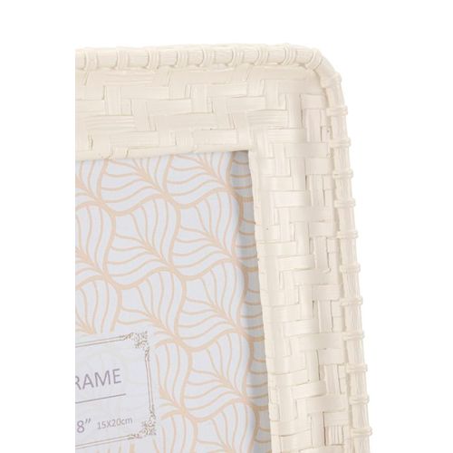 Cadre Photo Style Bambou Crème En Résine 20,5x25,5 Cm Format 15x20 Cm