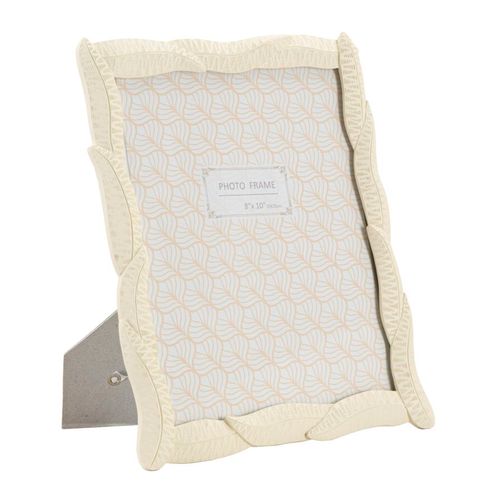 Cadre Photo Crème En Résine Motif Feuilles Entrelacées 25x30 Cm Format 20x25 Cm