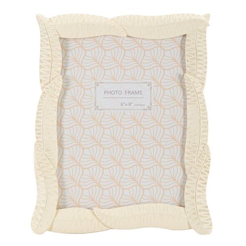 Cadre Photo Crème En Résine Motif Feuilles Entrelacées 19,8x24,8 Cm Format 15x20 Cm