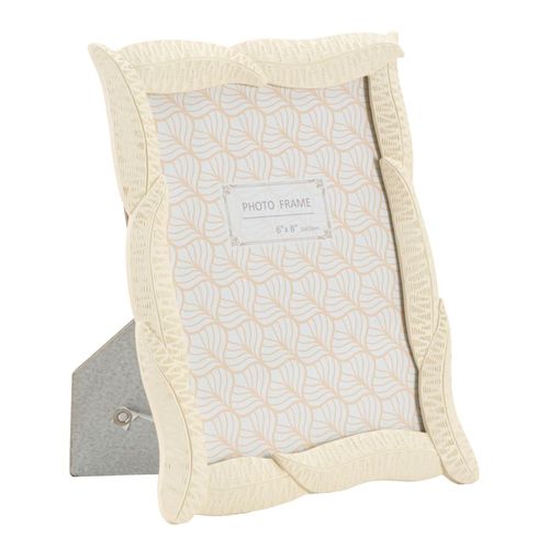 Cadre Photo Crème En Résine Motif Feuilles Entrelacées 19,8x24,8 Cm Format 15x20 Cm