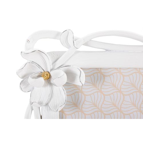 Cadre Photo Blanc En Résine Décor Fleurs Tressées 29,3x33,5 Cm Format 20x25 Cm