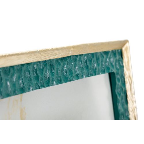 Cadre Photo Élégant Vert Et Doré 25x30 Cm Format 20x25 Cm