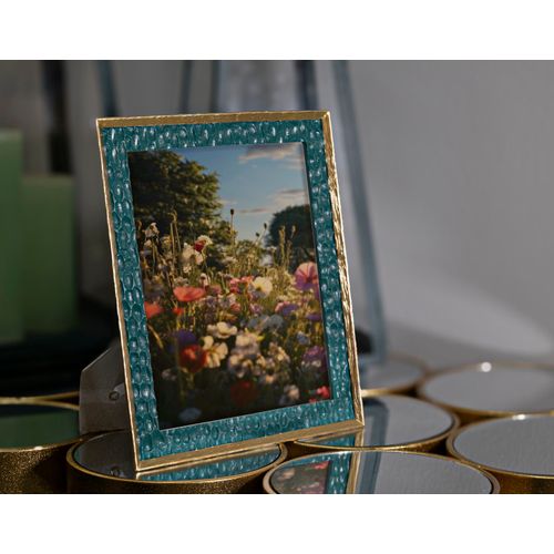 Cadre Photo Élégant Vert Et Doré 25x30 Cm Format 20x25 Cm